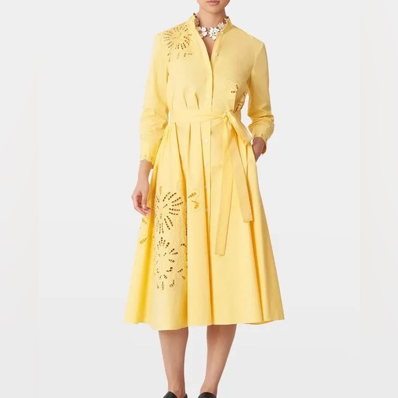 Carolina Herrera Dresses & Skirts - Carolina Herrera Eyelet Embroidered Midi Shirt dress NWT sz 8